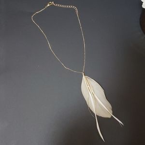 Francesca's gold chained feather necklace